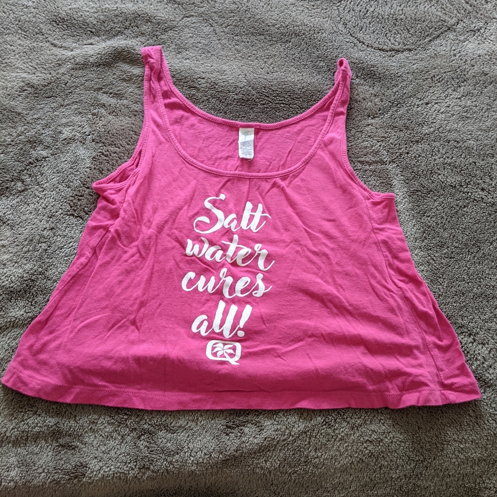 Pink flowy crop top S